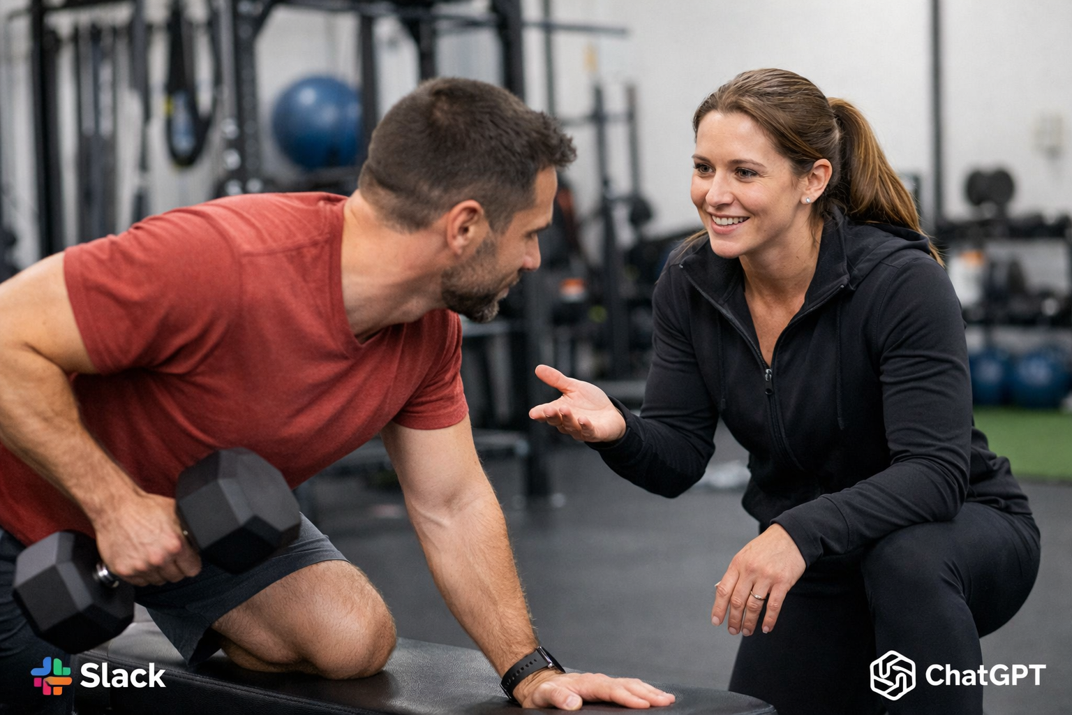 Physical therapist coaching a client during strength training session in Shirley MA with focused one-on-one attention
