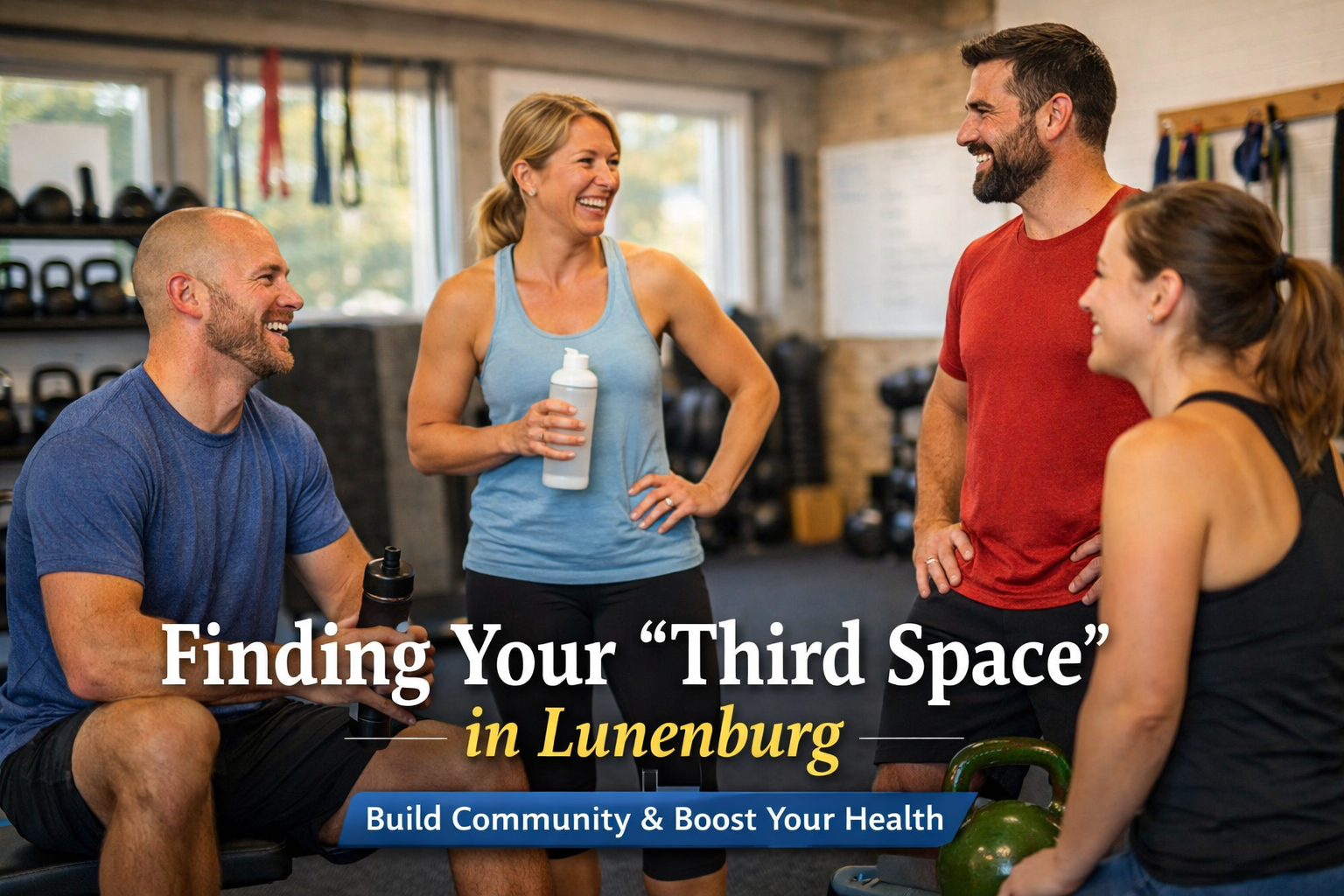 Group fitness community building connections in Lunenburg MA physical therapy and strength training setting