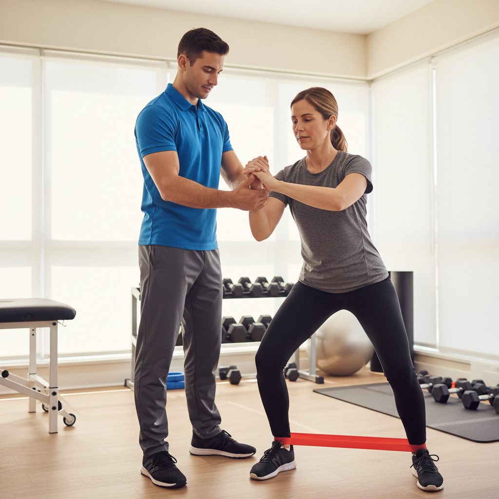  Physical therapist providing one-on-one care during personalized treatment session at Shirley physical therapy clinic